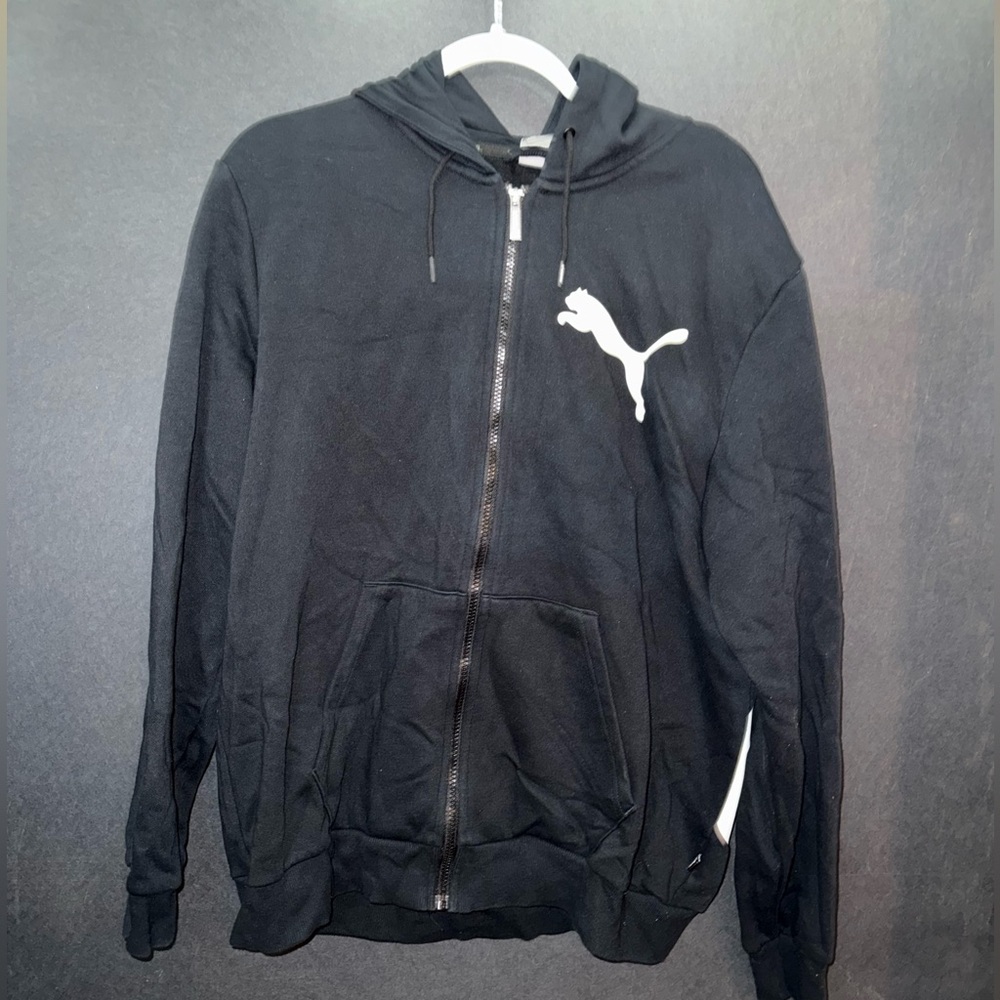 Puma Unisex Black Zip-Up Hoodie